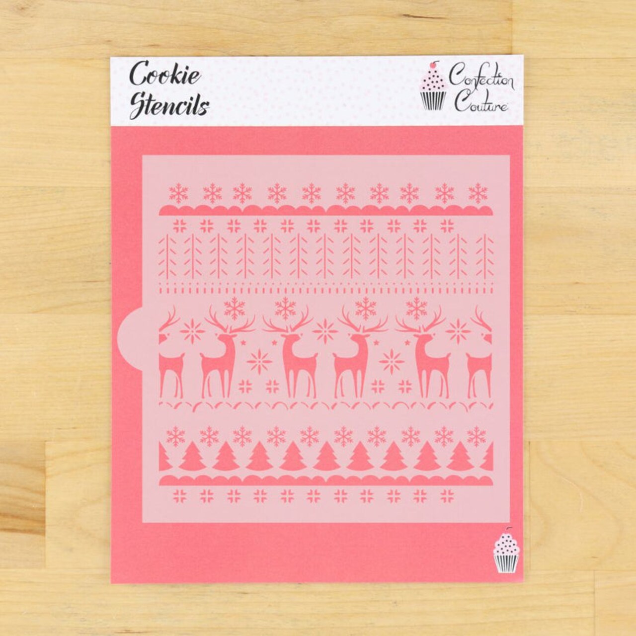 Nordic Christmas Sweater Background Cookie Stencil | Holiday Craft | Confection Couture |